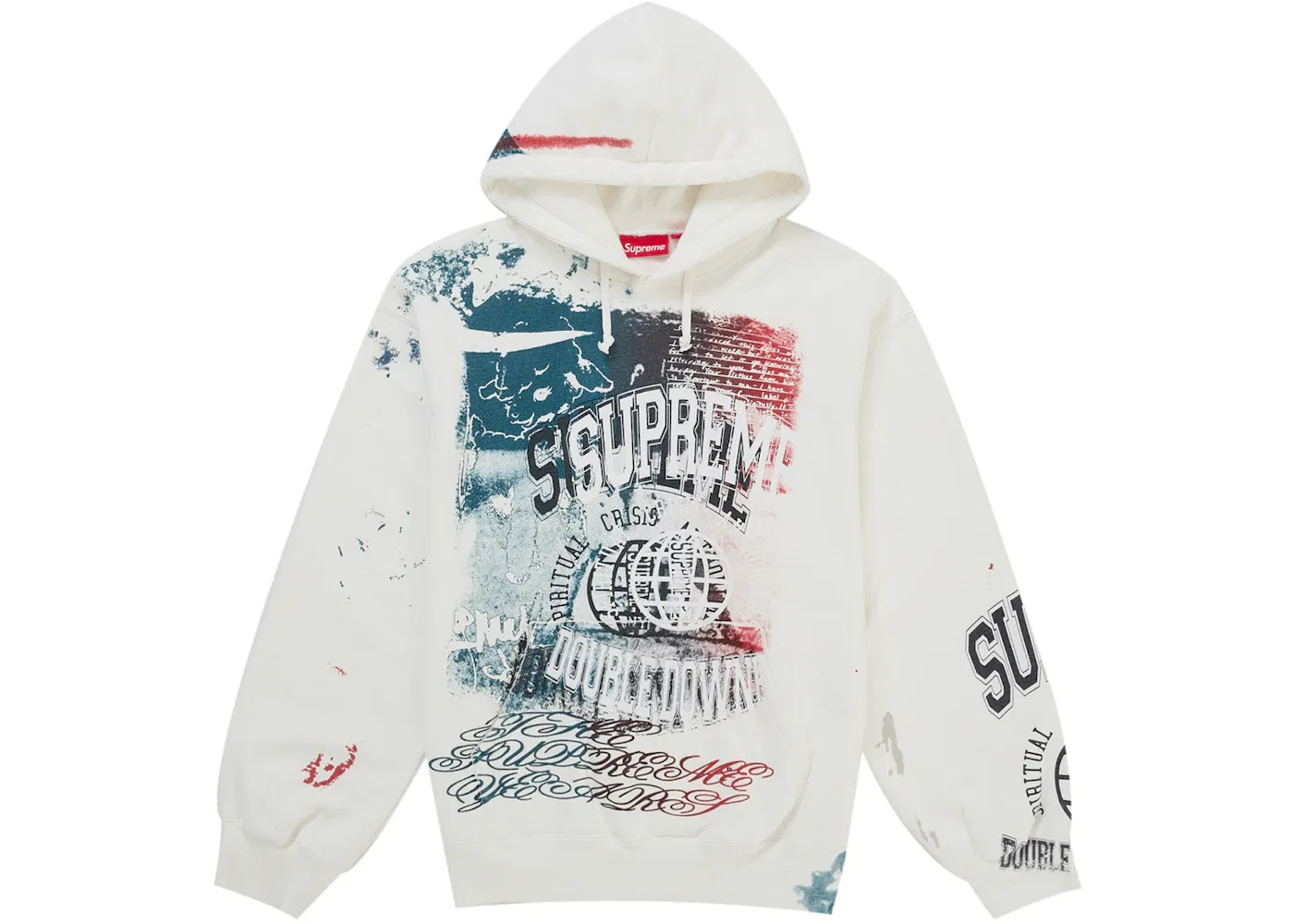 Мужской худи с принтом Supreme, Белый