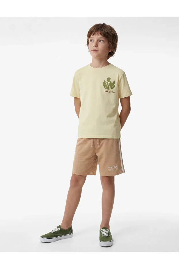 Детские шорты для мальчиков хлопковые Beli lace-up pocketed cotton shorts Koton, Brown — фото 3
