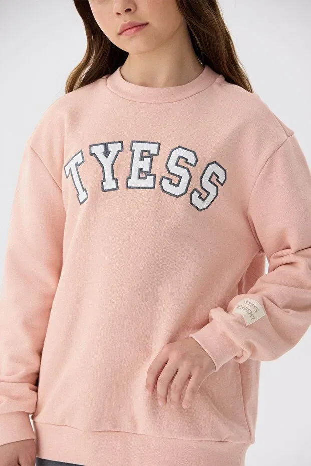 Детские свитшот для девочек хлопковый Bg store girls' pink sweatshirt Tyess, Pink — фото 3