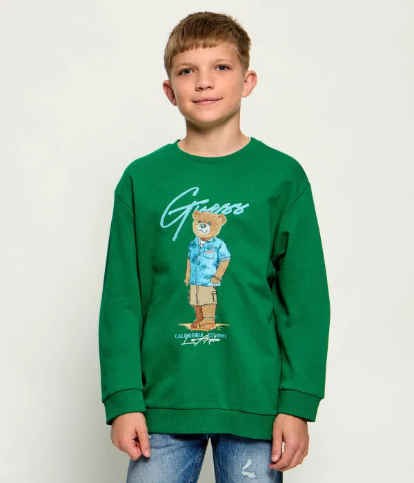 Детская толстовка с длинным рукавом Guess, зеленый