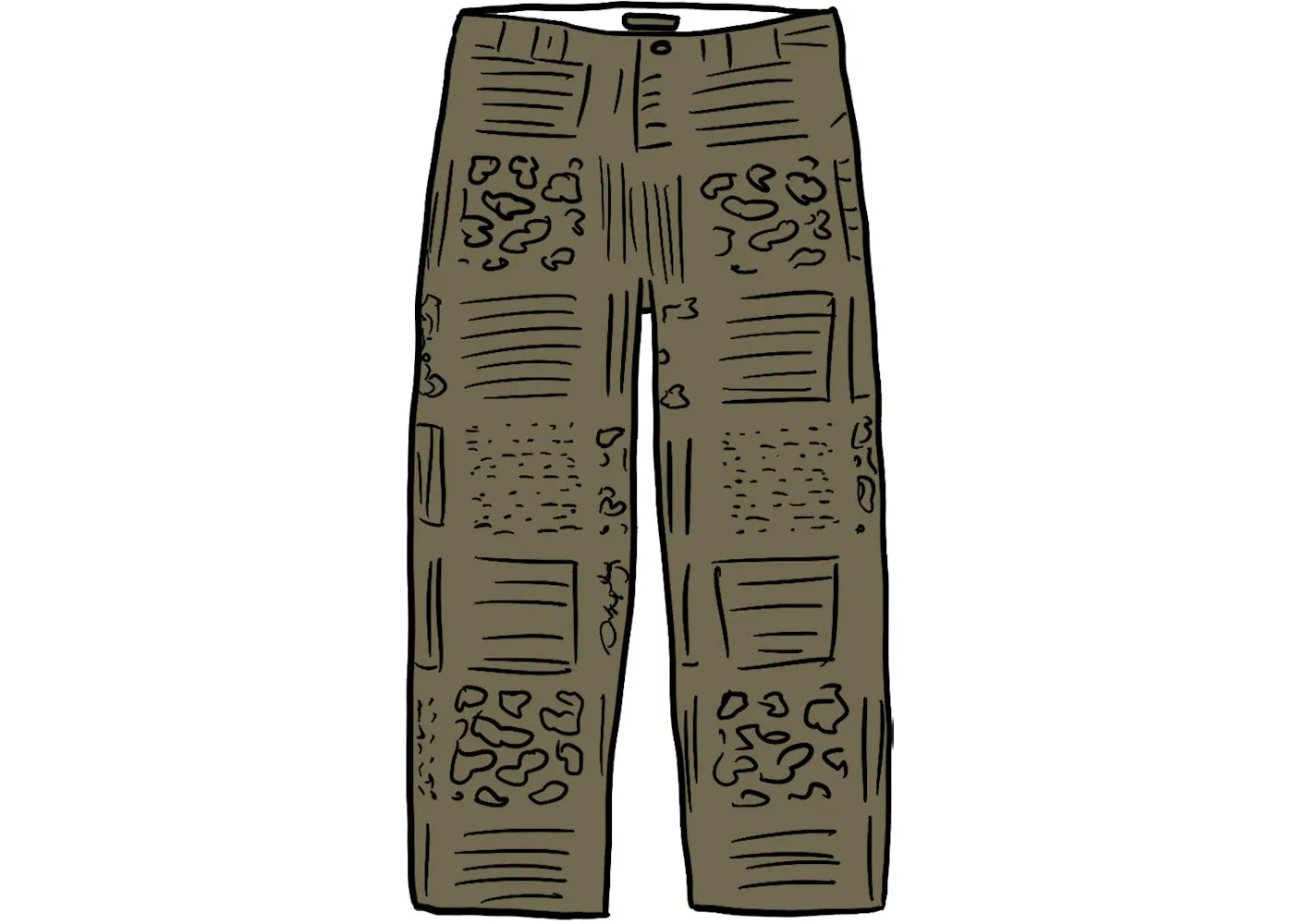 Мужские чиносы с принтом Paisley Grid Supreme, Olive