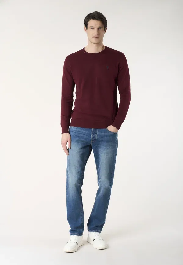 Джемпер из хлопка Jumper U.S. Polo Assn., Bordeaux, бордовый — фото 2