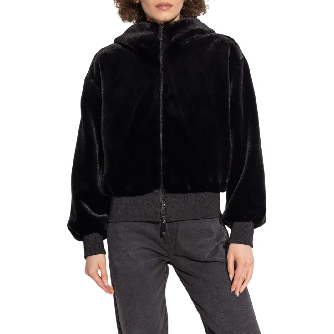 Женская куртка с длинным рукавом SS24 Jackets & Coats, EMPORIO ARMANI, Black — фото 4