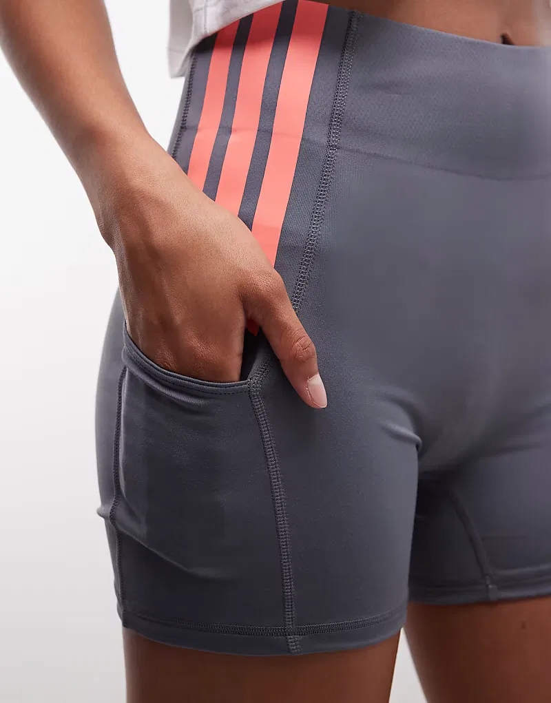 Облегающие беговые шорты Adidas Adizero, серый и, розовый — фото 4