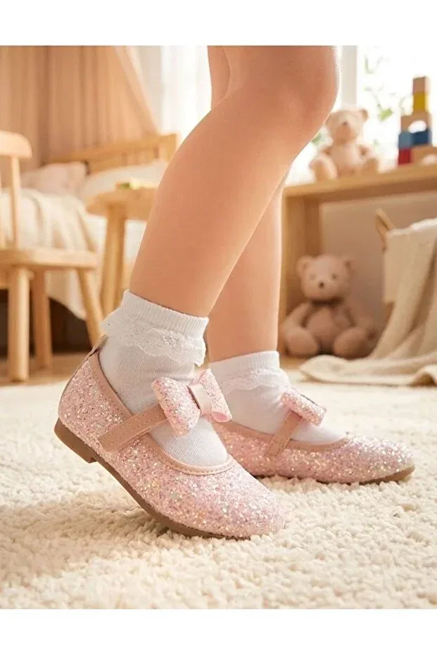Детские балетки для девочек с ортопедической стелькой Surpie Shoes, Powder — фото 3