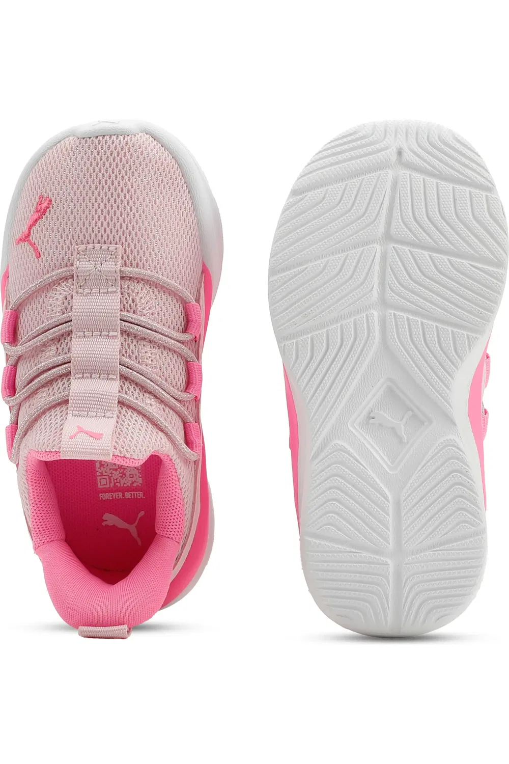 Детские кроссовки на шнуровке One4All 2.0 PUMA, Pearl Pink/Pink Pixel — фото 4