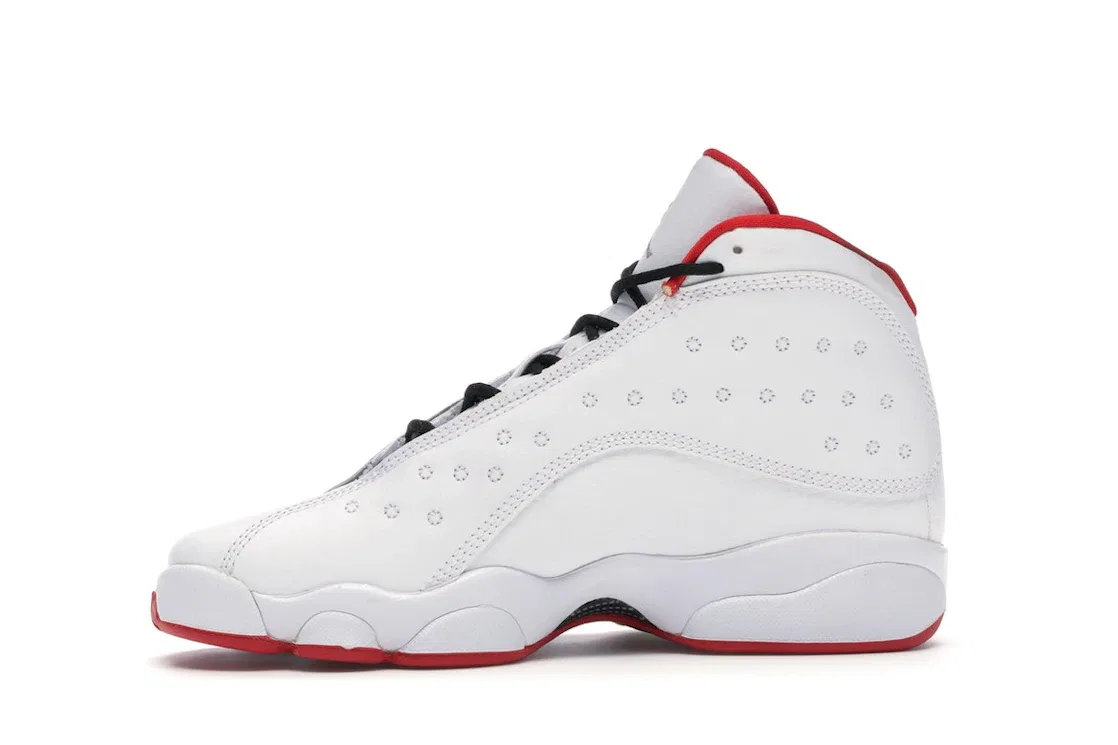 Детские кроссовки с асимметричным дизайном Jordan 13 Retro Alternate History of Flight Jordan, White/Metallic Silver-University Red — фото 3