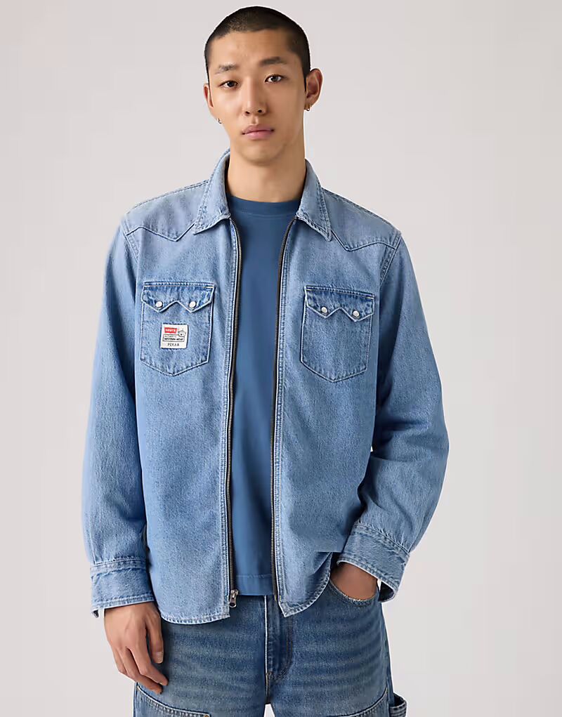 

Унисекс-рубашка в стиле вестерн Toy Story с принтом на спине светло-голубого цвета Levi'S