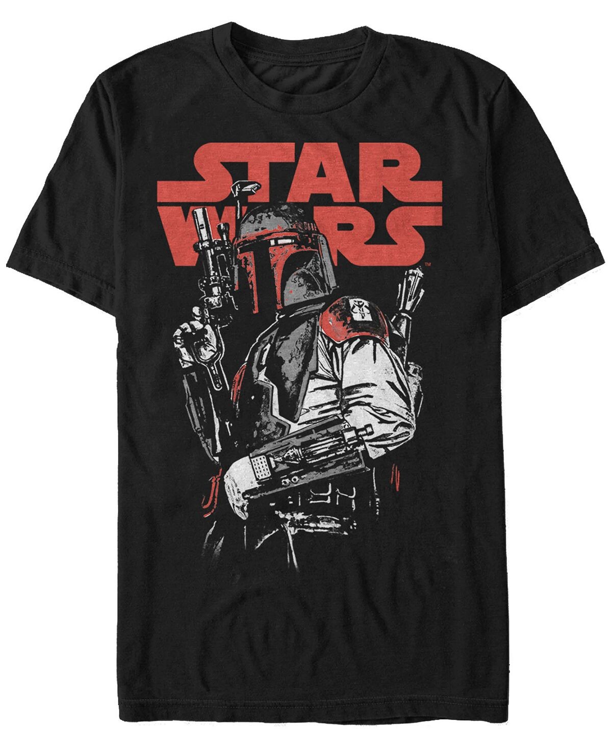 

Звездные войны мужская классическая футболка с коротким рукавом boba fett bounty hunter Fifth Sun, черный