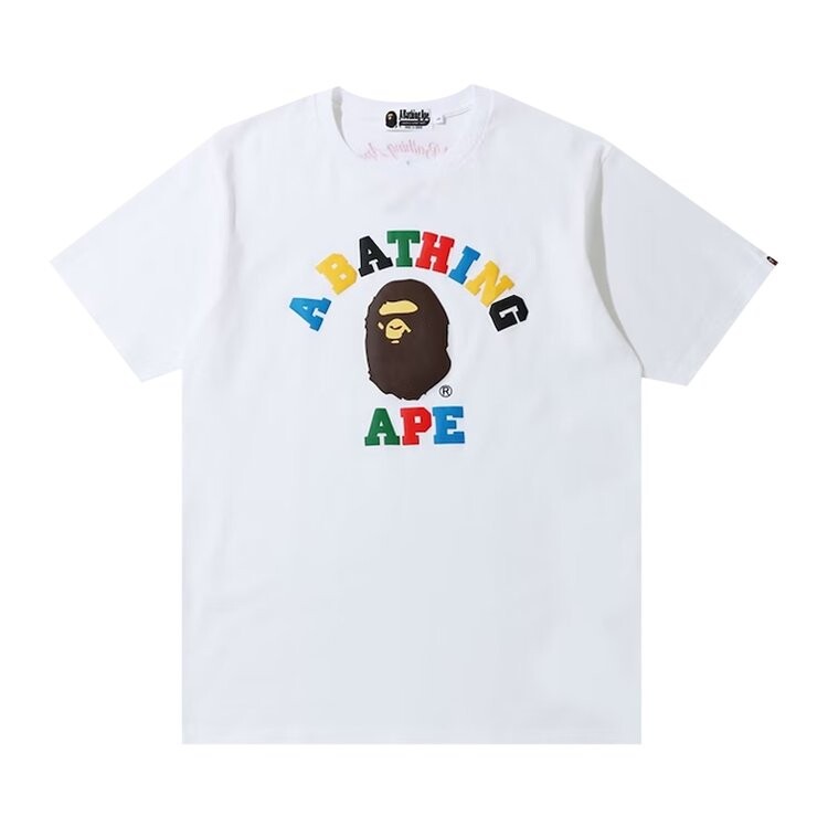 

Футболка BAPE Multi Color Letters College Tee 'White', белый