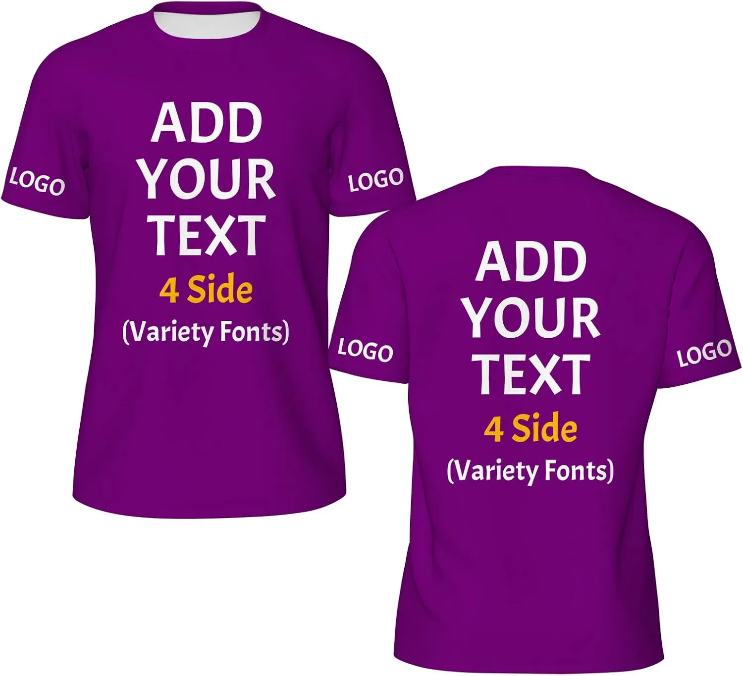 Футболка с кастомным принтом, Regular Fit, Polyester, Purple