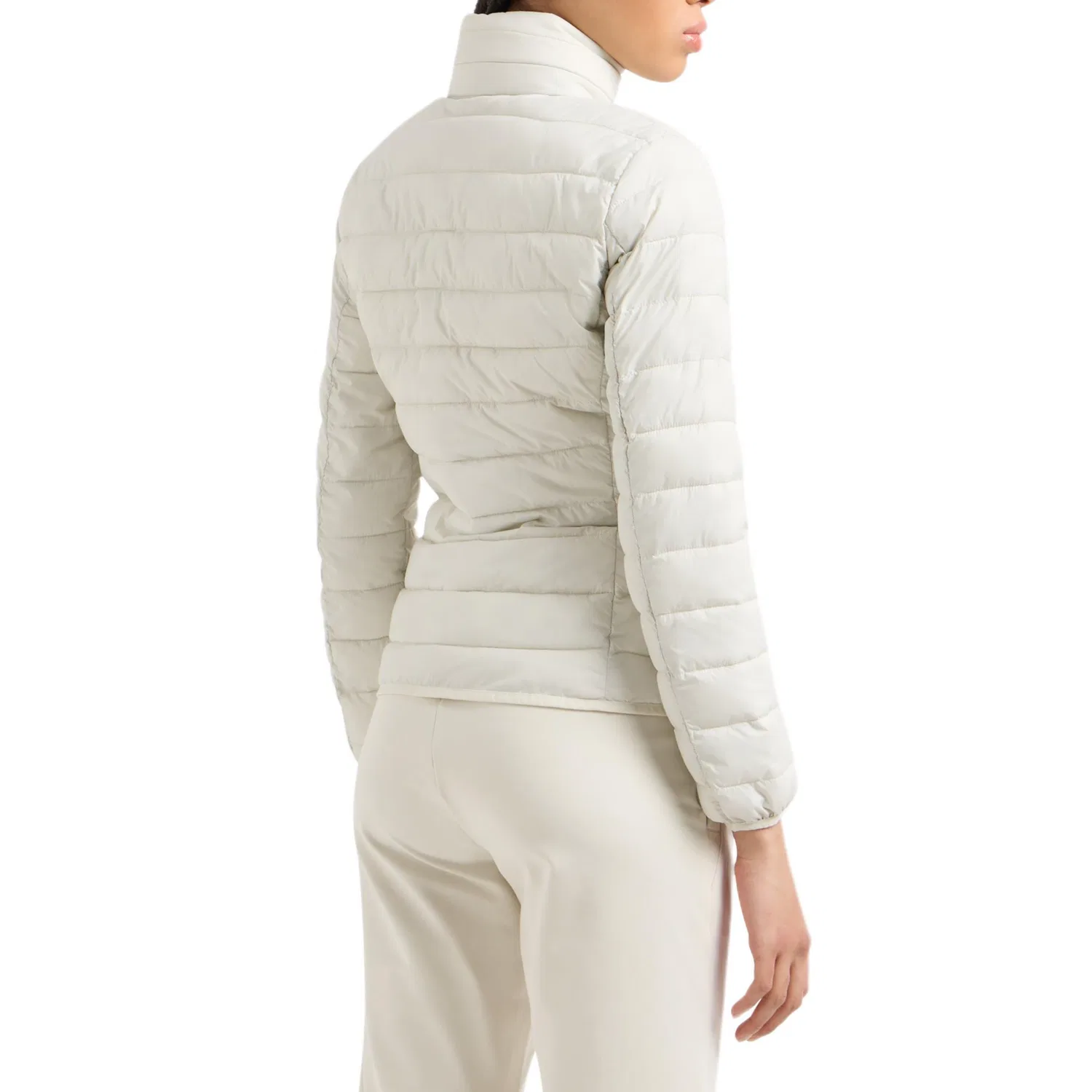 Женская куртка-пуховик с принтом Logo Printed Padded Jacket EMPORIO ARMANI, Белый — фото 4