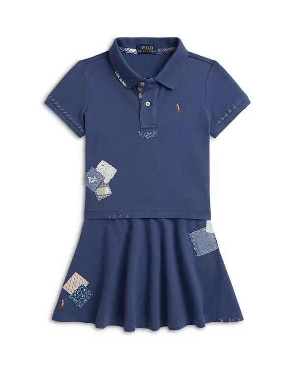 Детский комплект для девочек с принтом Polo Ralph Lauren, Old Royal