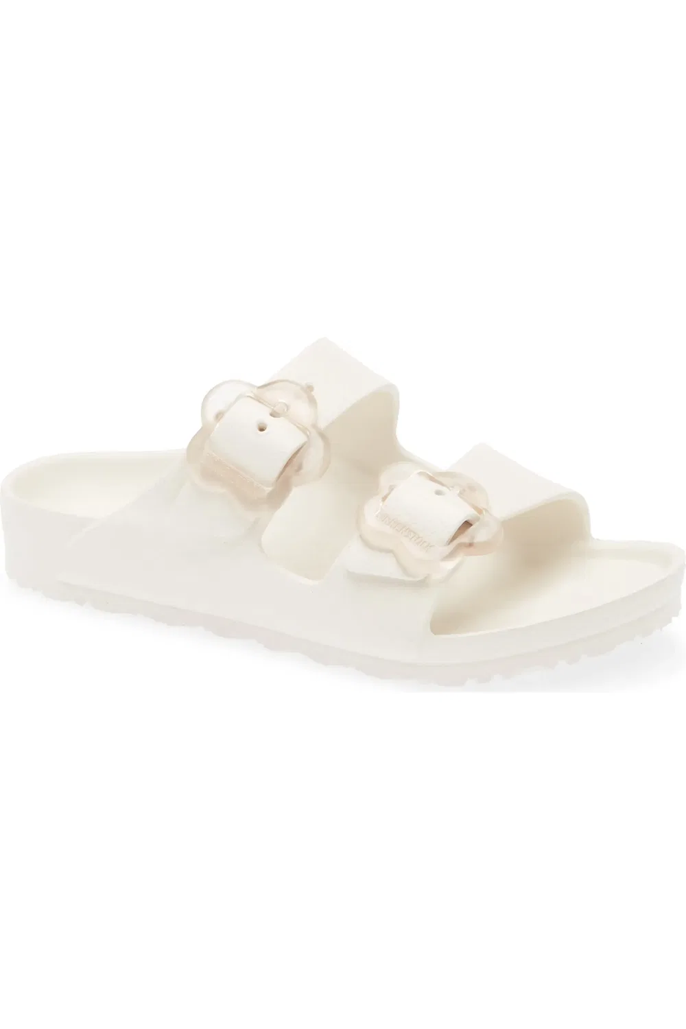 Детские сандалии-слайды с цветочными пряжками Arizona Birkenstock, Eggshell