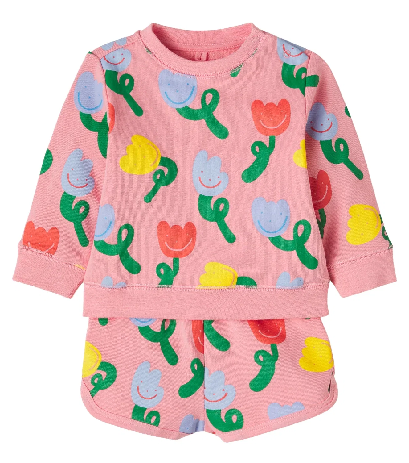 Комплект из свитшота и шорт хлопковый Stella Mccartney Kids, розовый