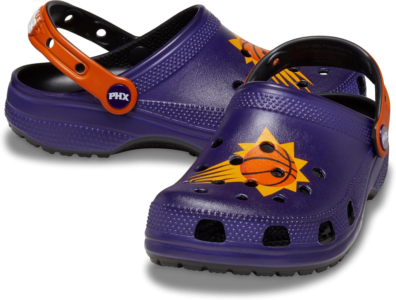 

Кроксы унисекс для взрослых Classic Collegiate, подарки Clemson, Clemson Tigers, подарки для футбола Crocs, Phoenix Suns