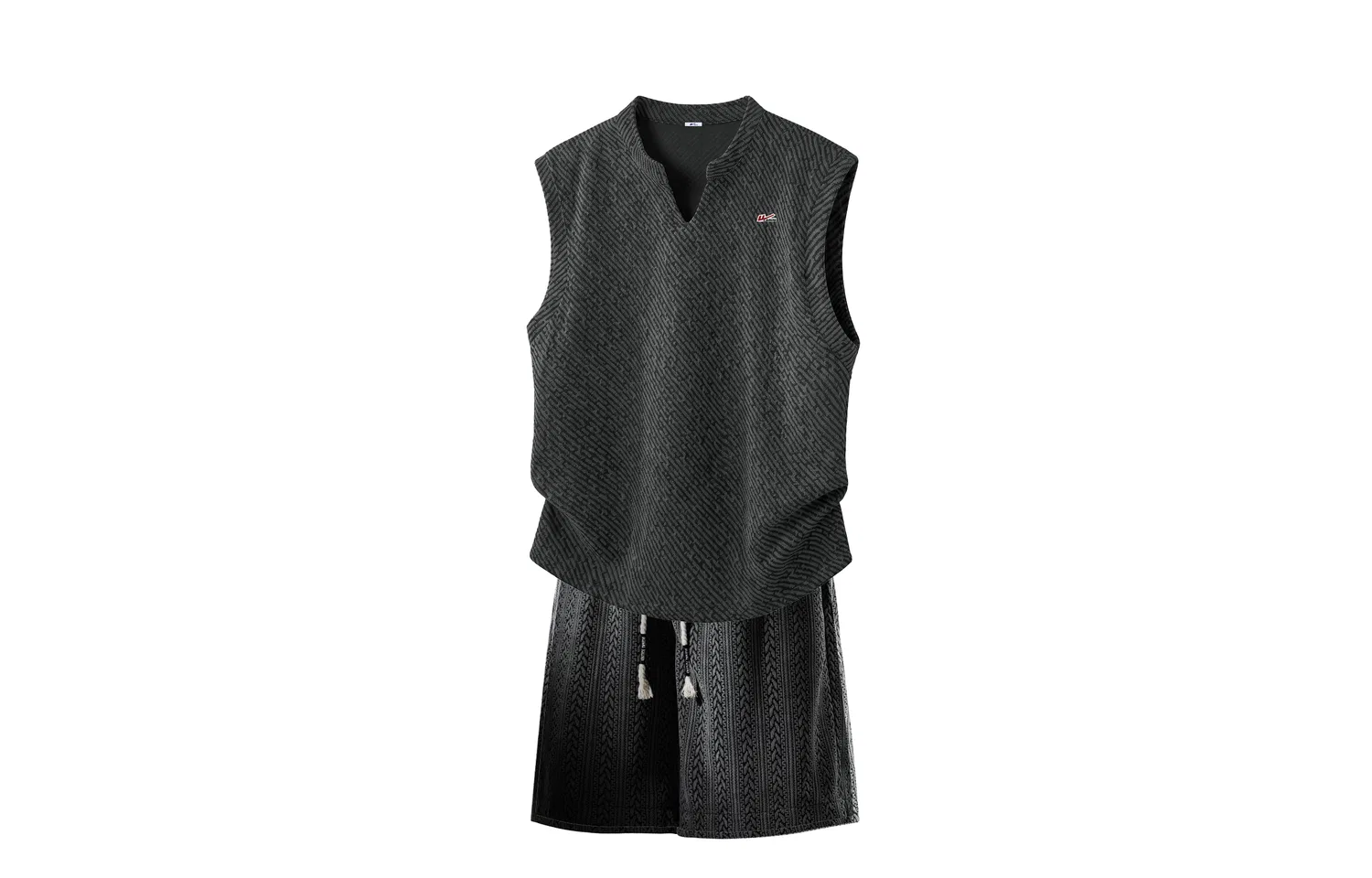 Детский спортивный комплект с V-образным вырезом и нашивками, Fitness Sets Unisex V Neck Thin, WARRIOR — фото 3