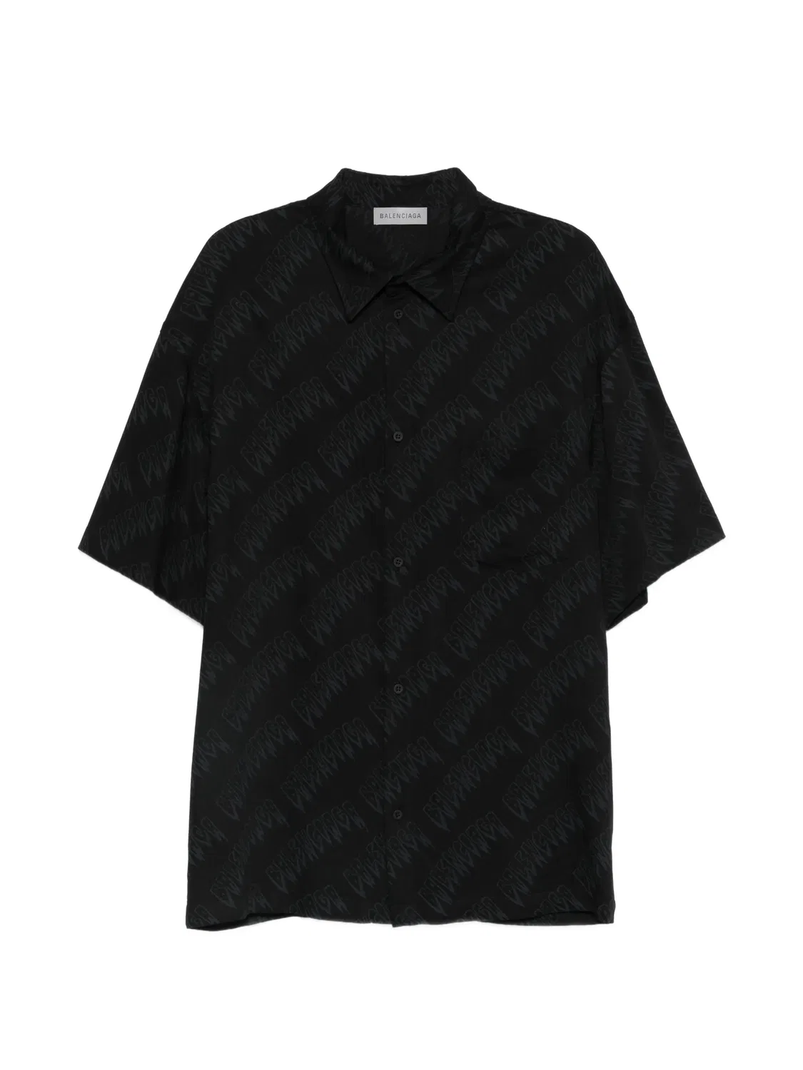 Рубашка с коротким рукавом, черная Balenciaga, черный