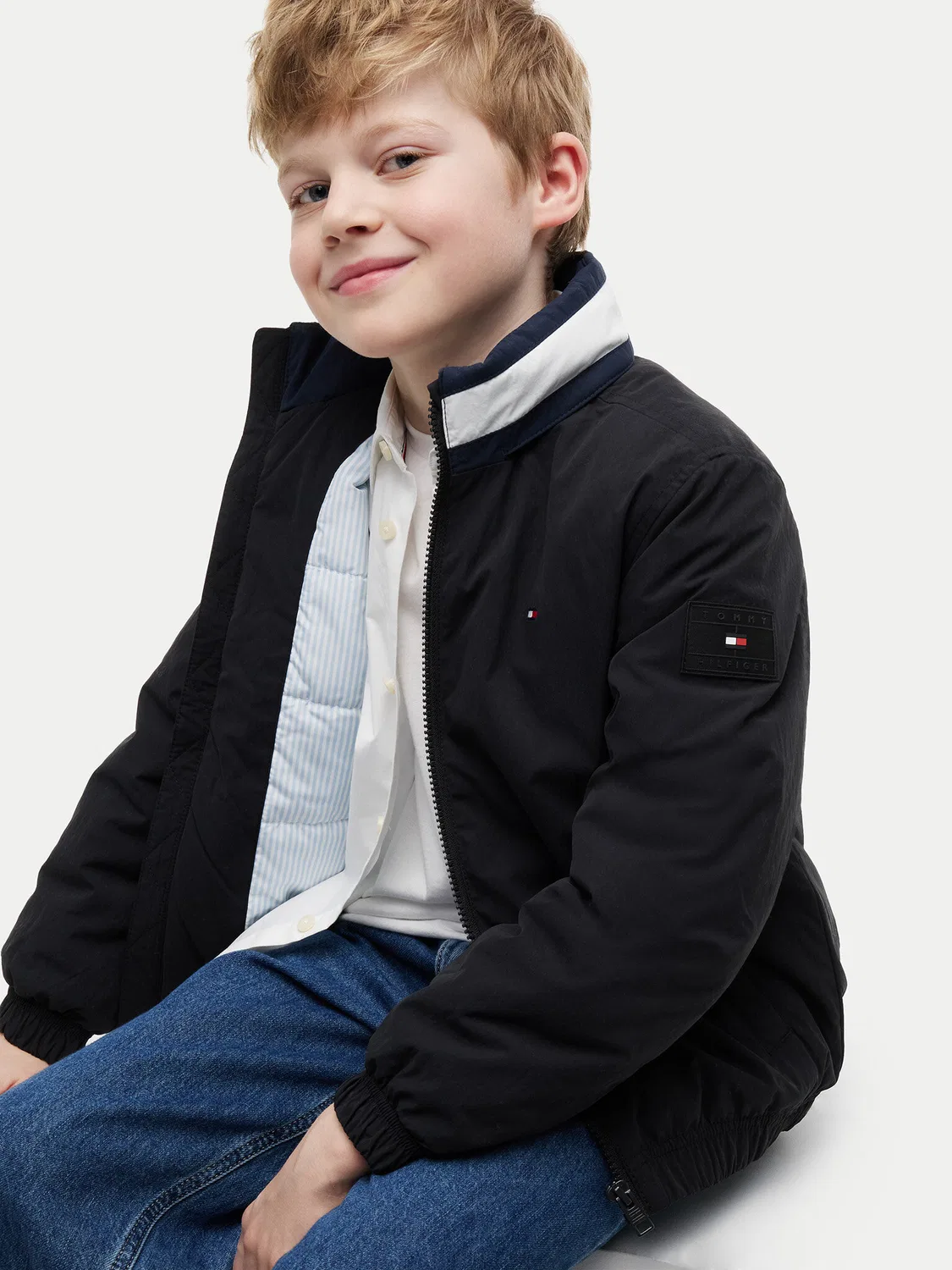 Демисезонная куртка стандартного кроя для мальчика Essential Tommy Hilfiger, черный — фото 4