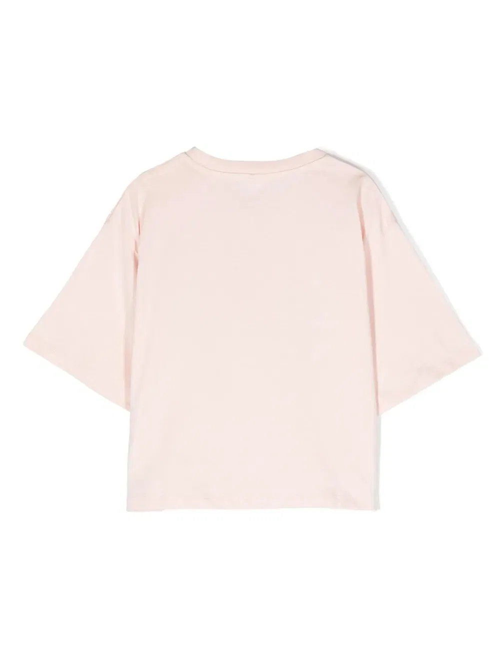 Футболка хлопковая с вышивкой логотипа Kids Circle Logo Cotton T-Shirt Stella McCartney, Pink — фото 2