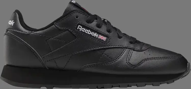 

Кроссовки classic leather big kid 'triple black' Reebok, черный