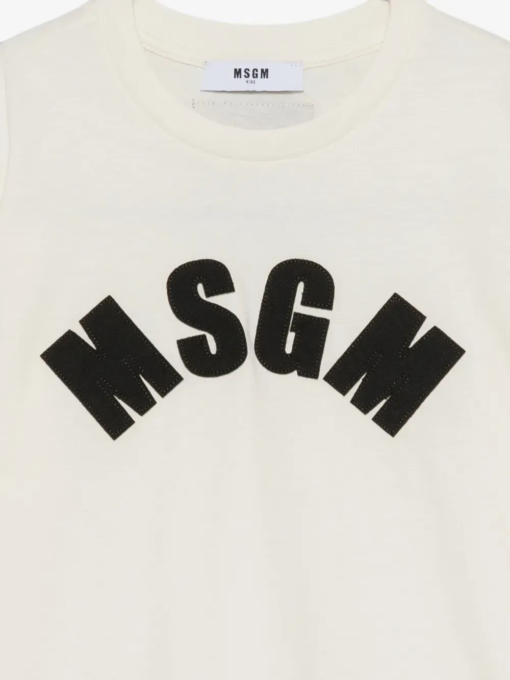 Футболка с нашивкой-логотипом Msgm Kids, бежевый — фото 3