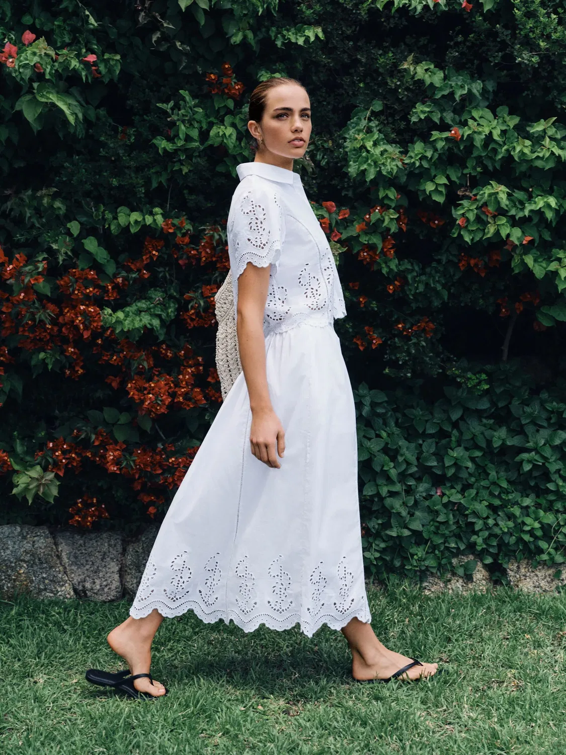Юбка макси с вышивкой Broderie Next, белый — фото 2