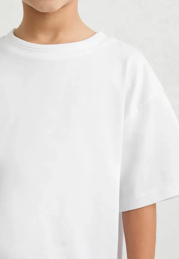 Футболка хлопковая Bonnie-neck Reiss, ivory, слоновая кость — фото 2