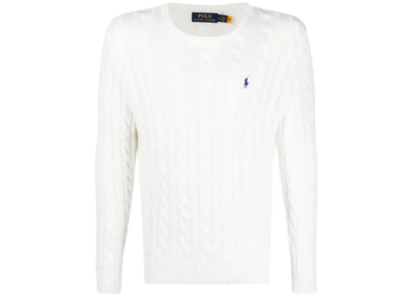 Мужской свитер с длинным рукавом из хлопка Cable Knit Polo Ralph Lauren, White