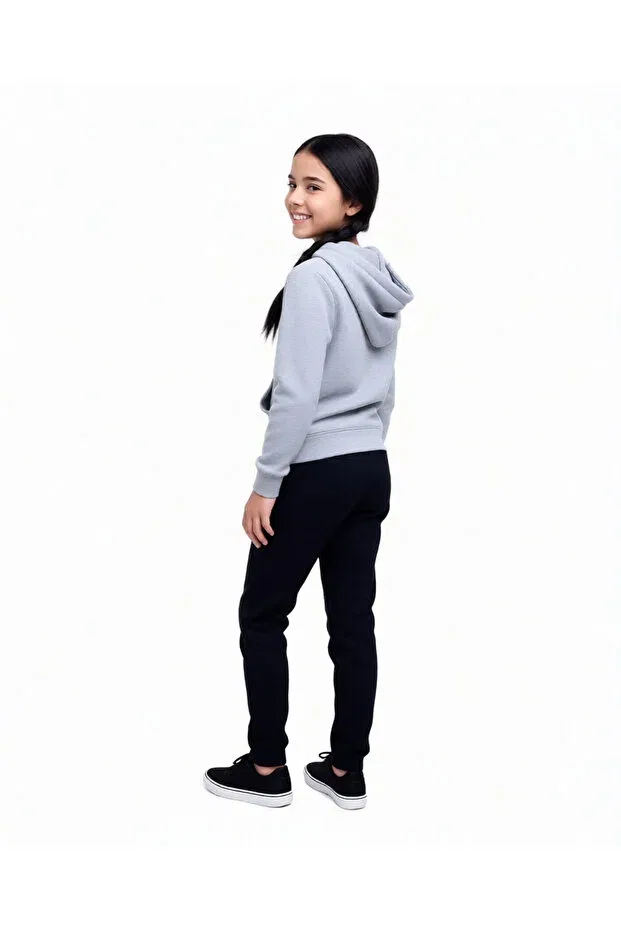 Детские спортивные штаны для девочек с начесом Elsi Bebe, Black — фото 3