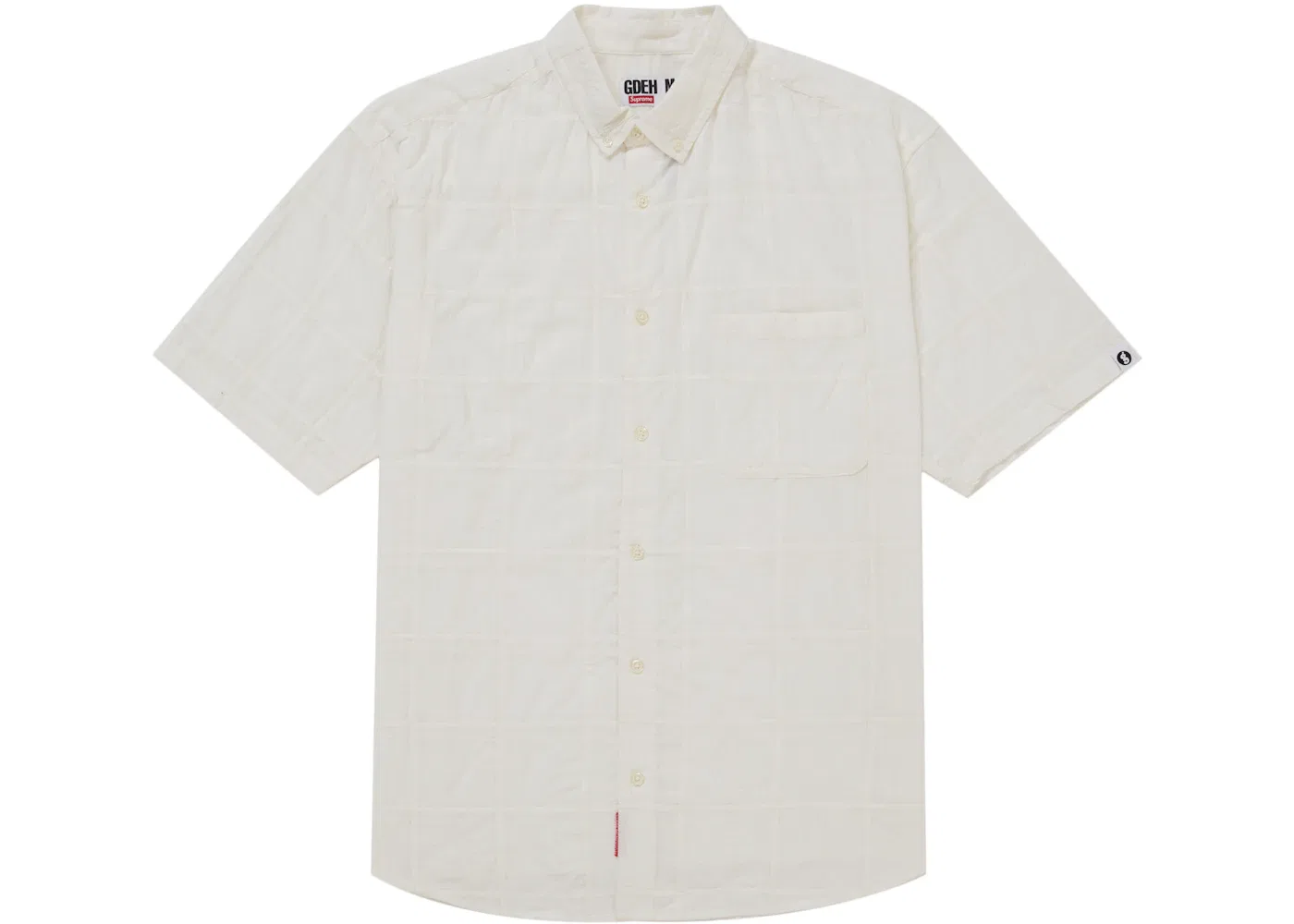 Мужская рубашка с принтом Supreme GOODENOUGH Patchwork S/S Shirt, White