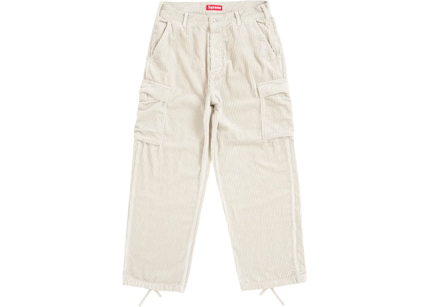 Мужские брюки-карго из вельветона Supreme Wide Wale Corduroy Cargo Pant (FW24), Stone
