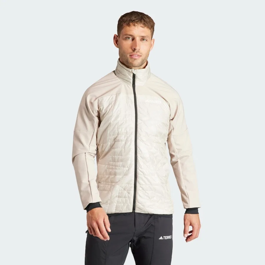 Мужской утепленный гибридный джемпер с капюшоном adidas TERREX Xperior Varilite Hybrid PrimaLoft, Кремовый