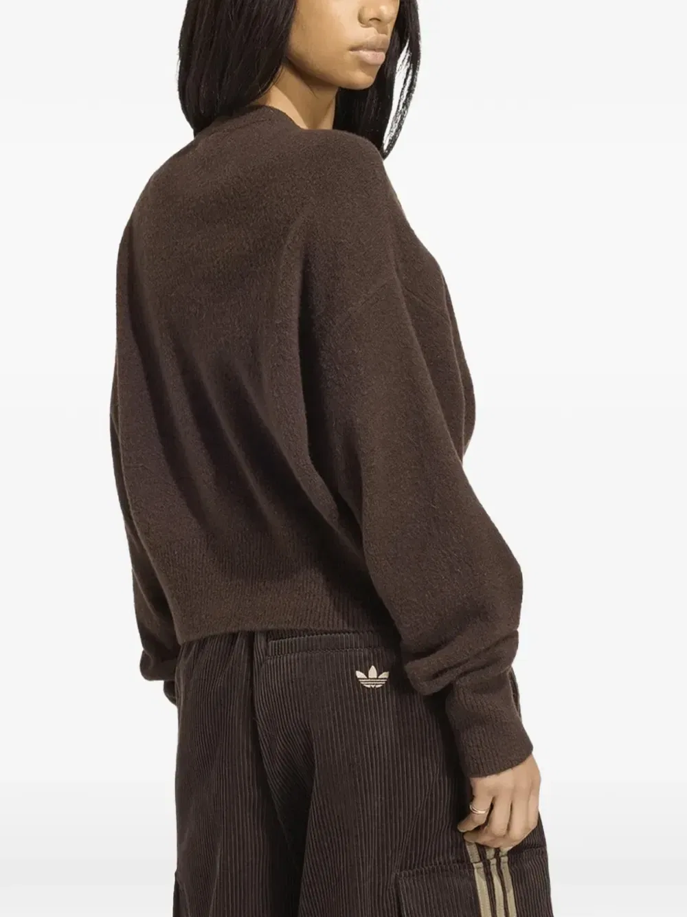 Трикотажный кардиган Essentials Adidas, коричневый — фото 2
