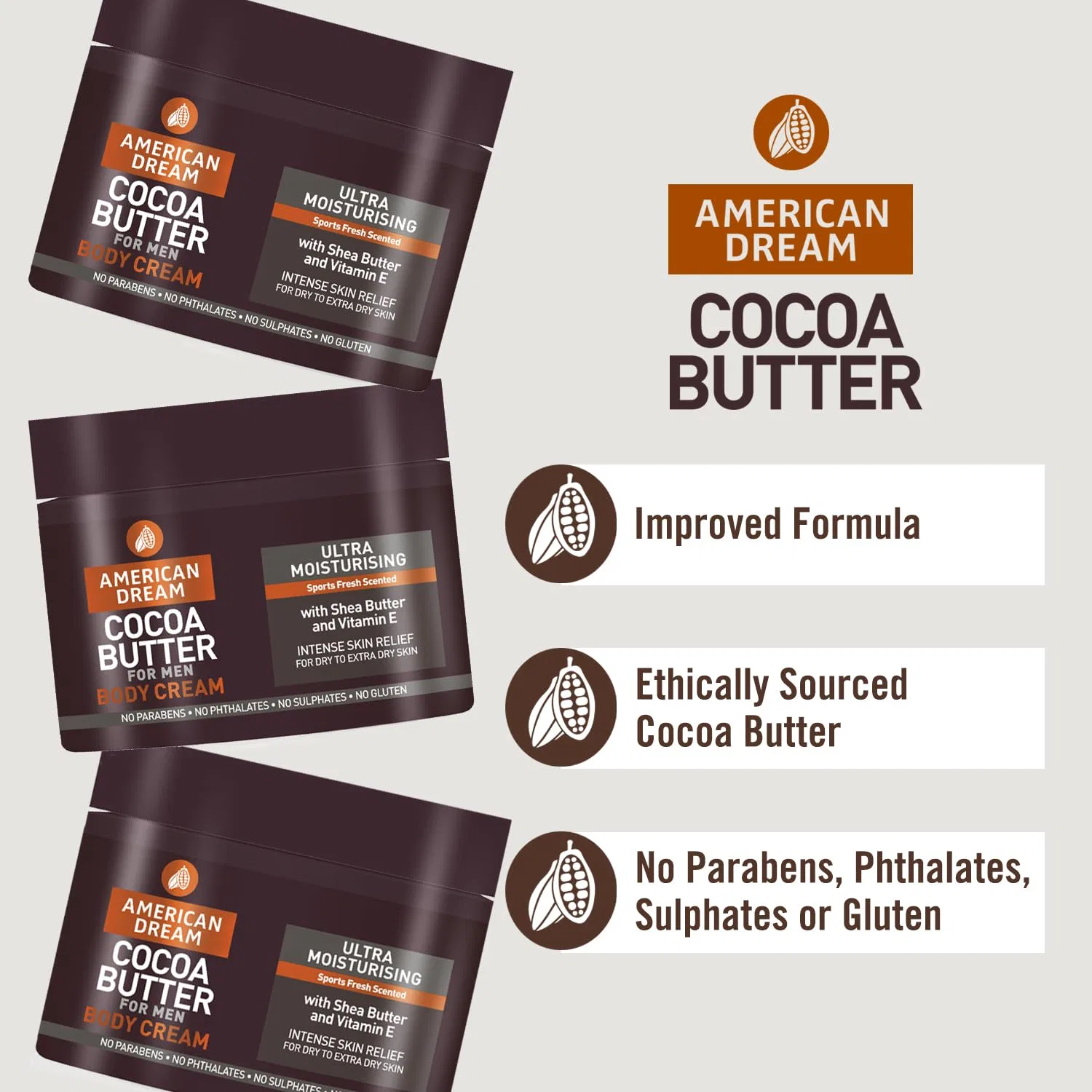 Крем для тела Cocoa Butter Body Cream, American Dream, 2 x 500 мл, Sporty Fresh Fragrance — фото 4