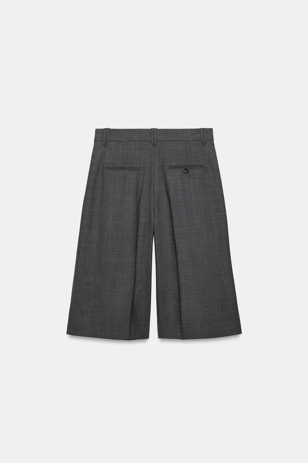 Шорты-бермуды из шерстяной смеси от ZW Collection ZARA, Grey marl — фото 3