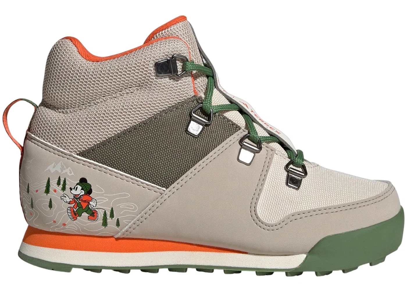 Детские ботинки с принтом Disney Adidas Terrex Snowpitch Cold.RDY Winter, Wonder Beige/Olive Strata/Semi Impact Orange