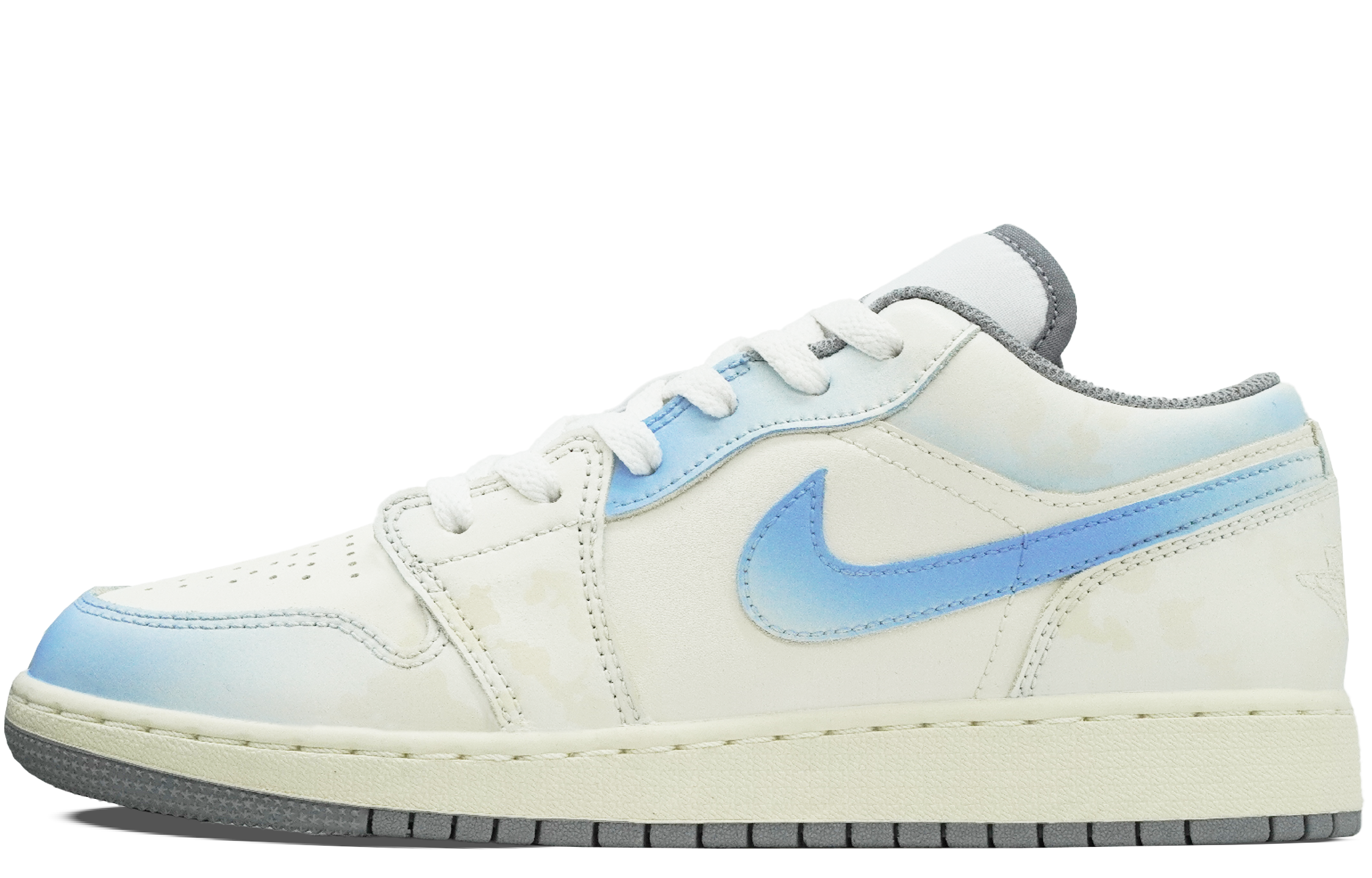 

Кроссовки Air Jordan 1 Vintage Basketball Shoes Women's Low-top Blue, бежевый/синий