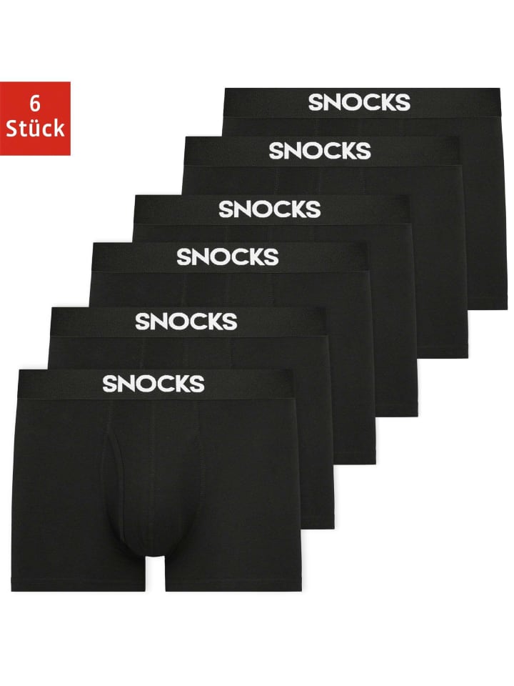 

Трусы боксеры SNOCKS Boxershorts mit Eingriff 6 Stück, черный