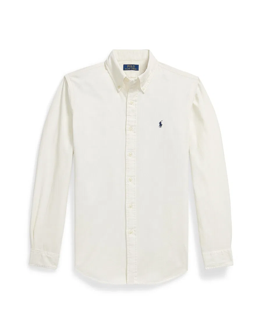 Рубашка Polo Ralph Lauren прямого кроя на пуговицах, кремового цвета