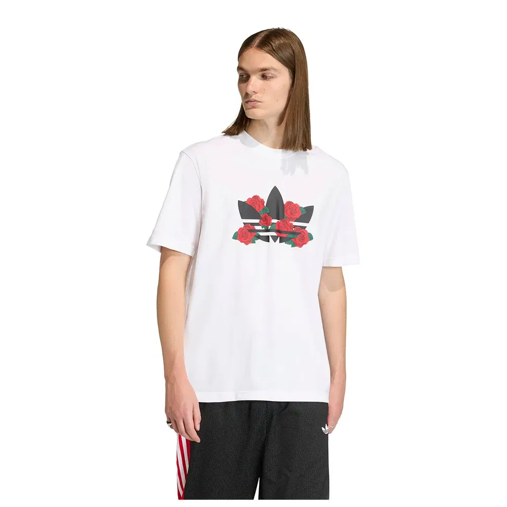 Футболка с коротким рукавом Trefoil Series Roses Graphic Adidas Originals, белый