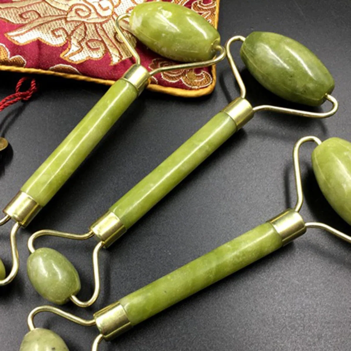 Массажер для лица Jade, MALUGOGO, 14 см, Оливковый — фото 4