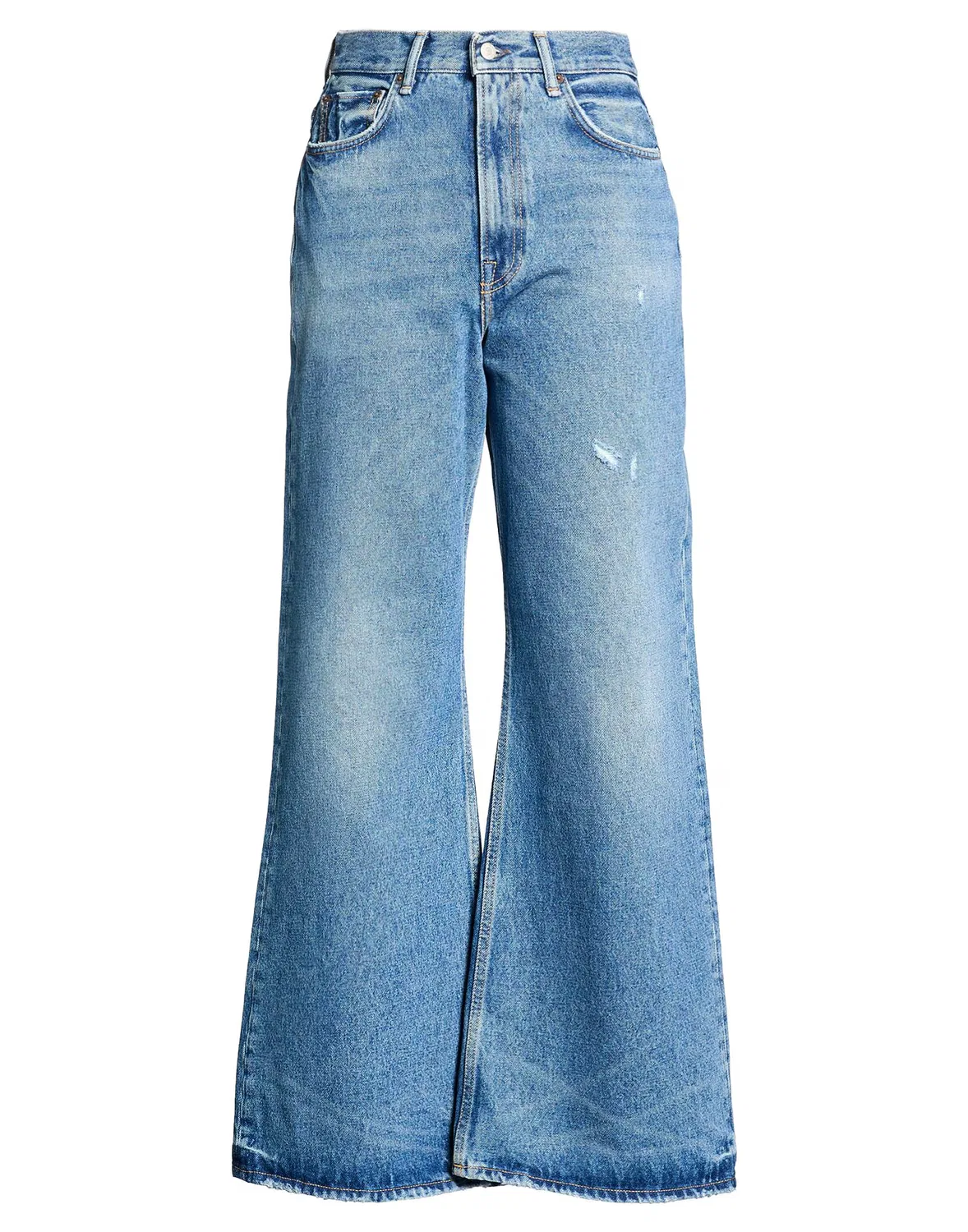Женские джинсы-клеш с высокой посадкой Acne Studios, синий