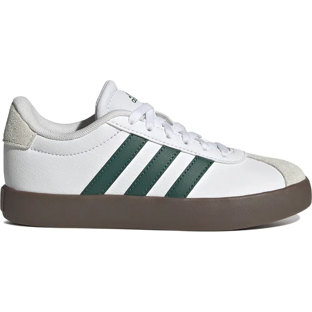 Детские кроссовки VL Court 3.0 Adidas, White/Green/Tan — фото 2