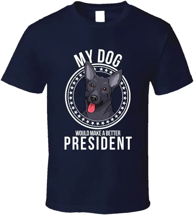 Футболка с принтом My Belgian Malinois Dog Would Make A Better President, Navy