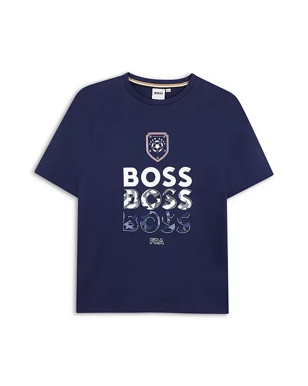 Детская футболка для мальчиков с коротким рукавом Team BOSS Boss Kidswear, Medieval Blue