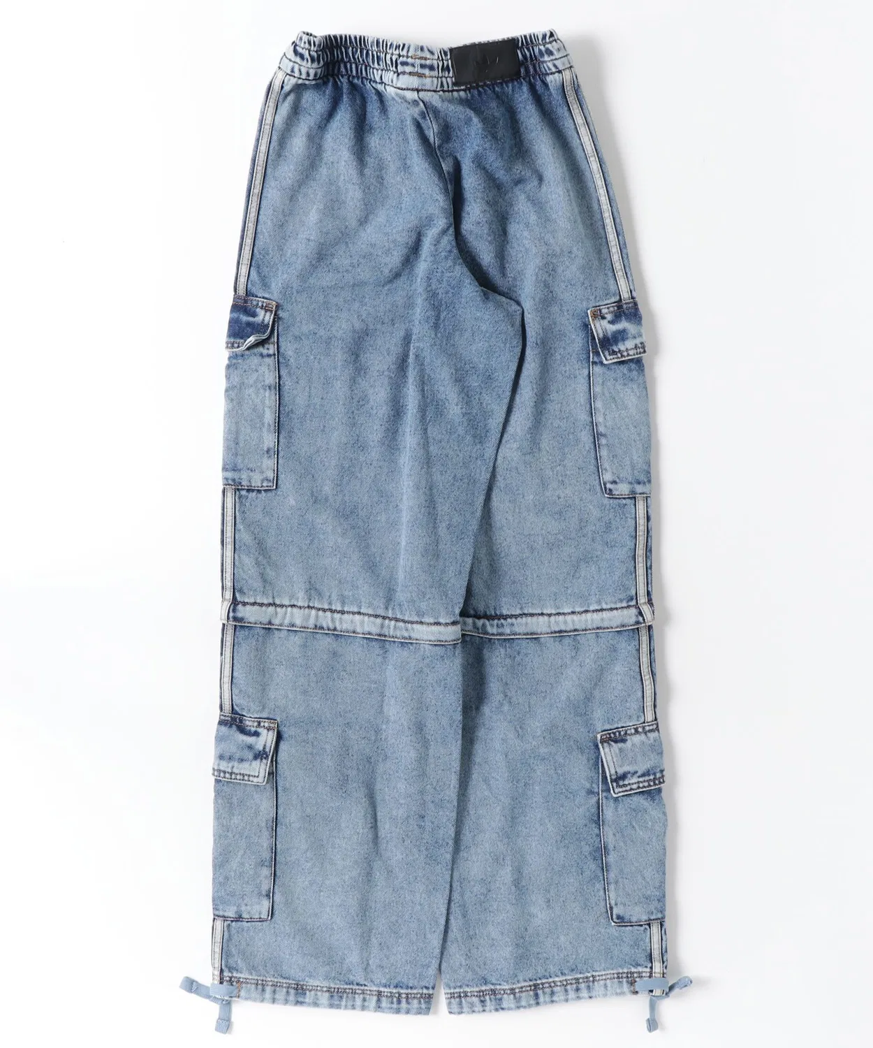 Женские джинсы с отстегивающимися штанинами, с принтом, Adidas MID RISE 2-IN-1 DENIM PANTS, Blue — фото 2