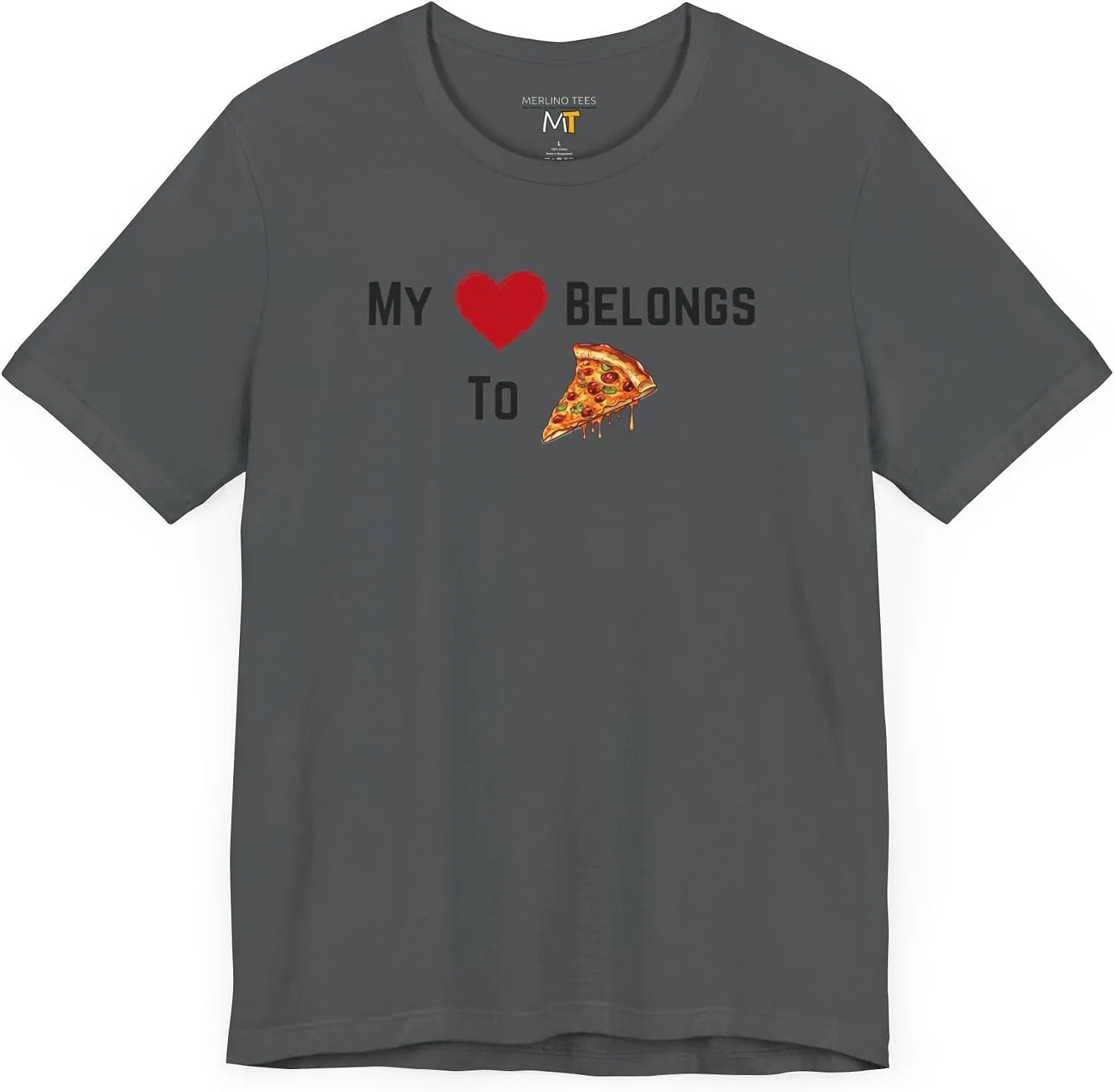 Футболка с принтом Pizza Lover Bella Canvas 3001, Asphalt — фото 3