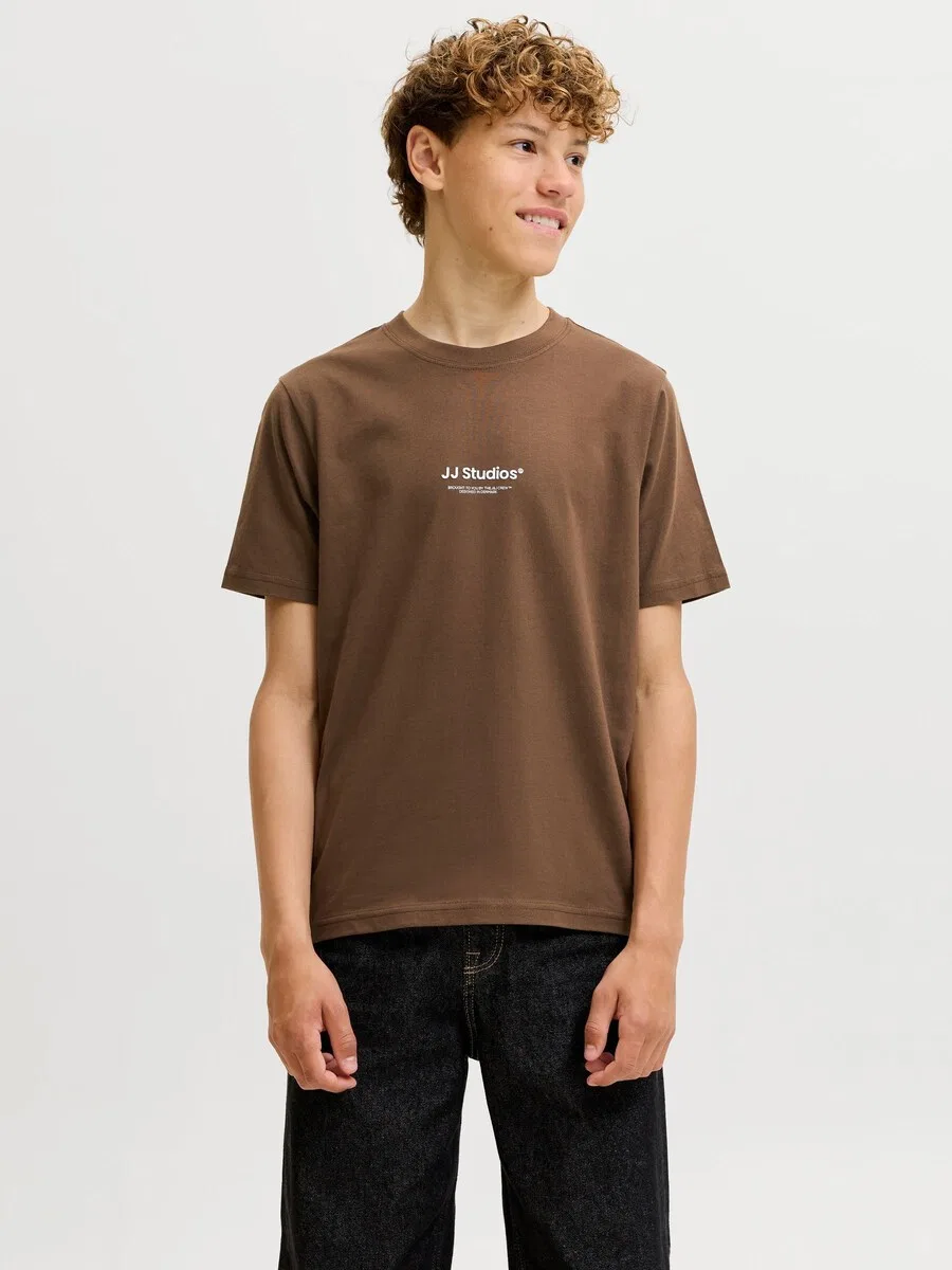 Детская рубашка 'JJESoho' коричневого цвета Jack & Jones Junior — фото 3