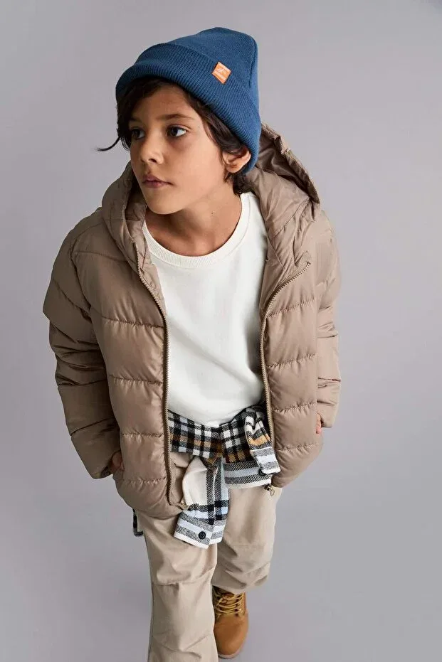 Детское зимнее пальто для девочек пуховое Defacto, Beige-Bg406